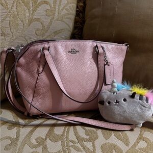 COACH MINI KELSEY SATCHEL (COACH F27596) SILVER/BLUSH  preowned